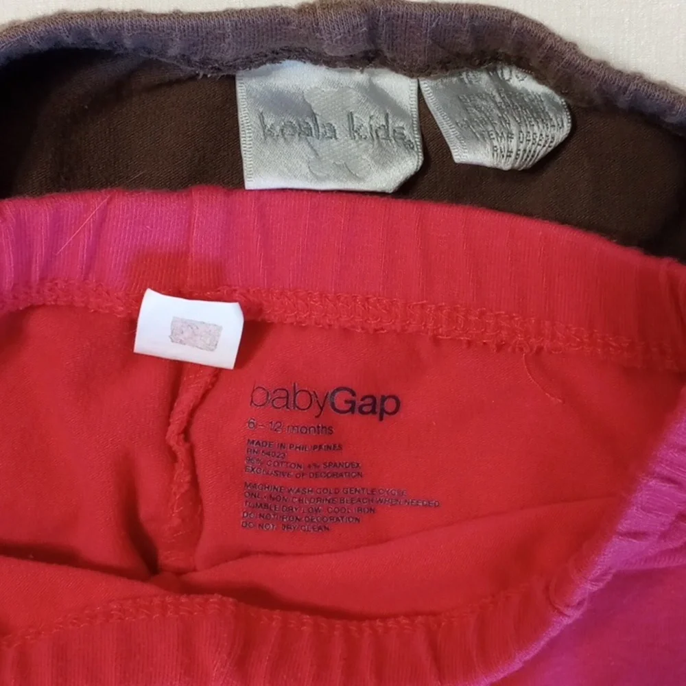 3 PCS Baby Gap Cotton Long Sleeve One-Piece 3-6M Leggings 6-12M